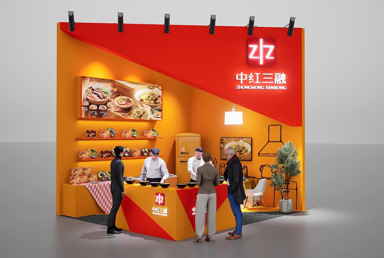 中紅三融預(yù)制食品展臺(tái)設(shè)計(jì)搭建案例分析